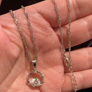 silver tone stud earring and necklace set